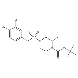 tert-Butyl 4-((3,4-dichlorobenzyl)sulfonyl)-2-methylpiperazine-1-carboxylate结构式