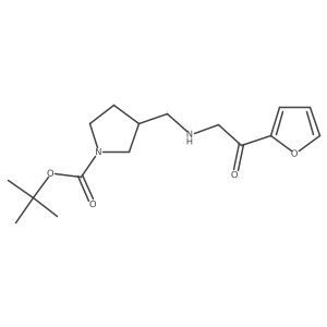 tert-Butyl 3-(((2-(furan-2-yl)-2-oxoethyl)amino)methyl)pyrrolidine-1-carboxylate结构式