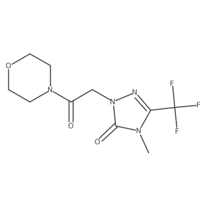 4-methyl-1-(2-morpholino-2-oxoethyl)-3-(trifluoromethyl)-1H-1,2,4-triazol-5(4H)-one结构式