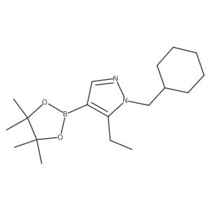 1-(Cyclohexylmethyl)-5-ethyl-4-(4,4,5,5-tetramethyl-1,3,2-dioxaborolan-2-yl)pyrazole结构式
