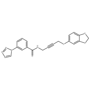 N-(4-(benzo[d][1,3]dioxol-5-yloxy)but-2-yn-1-yl)-3-(1H-tetrazol-1-yl)benzamide结构式
