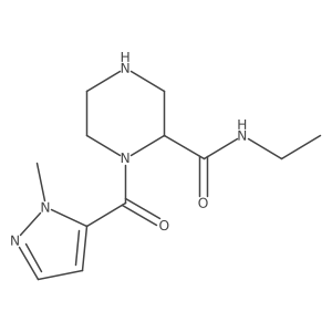 2-Piperazinecarboxamide, N-ethyl-1-[(1-methyl-1H-pyrazol-5-yl)carbonyl]-结构式