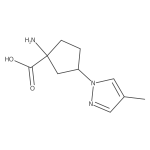 1-amino-3-(4-methyl-1H-pyrazol-1-yl)cyclopentane-1-carboxylic acid结构式