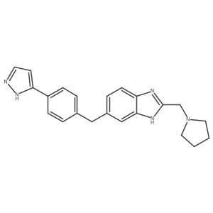 6-[[4-(1H-pyrazol-5-yl)phenyl]methyl]-2-(pyrrolidin-1-ylmethyl)-1H-benzimidazole结构式