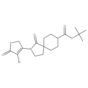 tert-Butyl 2-(4-bromo-5-oxo-2,5-dihydrofuran-3-yl)-1-oxo-2,8-diazaspiro[4.5]decane-8-carboxylate Structure