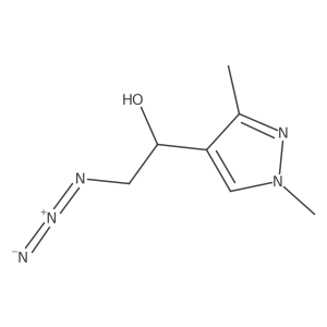 (1R)-2-azido-1-(1,3-dimethyl-1H-pyrazol-4-yl)ethan-1-ol结构式