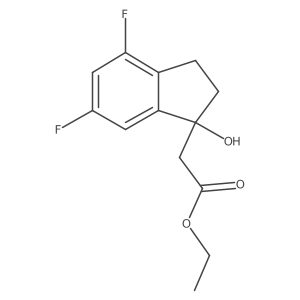 Ethyl 2-(4,6-difluoro-1-hydroxy-1-indanyl)acetate Structure