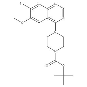Tert-butyl 4-(7-bromo-6-methoxyquinazolin-4-yl)piperazine-1-carboxylate结构式