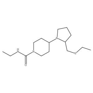 N-ethyl-4-(2-((ethylthio)methyl)pyrrolidin-1-yl)piperidine-1-carboxamide结构式