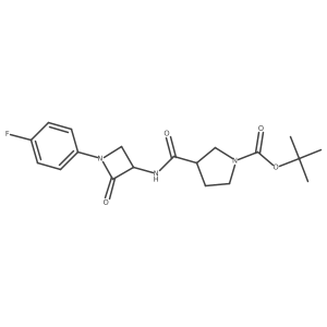 Tert-butyl 3-{[1-(4-fluorophenyl)-2-oxoazetidin-3-yl]carbamoyl}pyrrolidine-1-carboxylate Structure