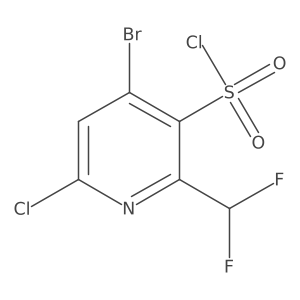 4-Bromo-6-chloro-2-(difluoromethyl)pyridine-3-sulfonyl chloride结构式