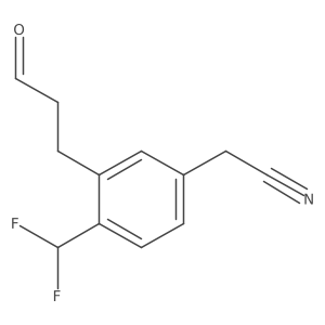2-(4-(Difluoromethyl)-3-(3-oxopropyl)phenyl)acetonitrile Structure