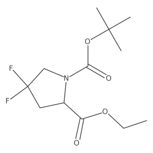 1-tert-Butyl 2-ethyl 4,4-difluoropyrrolidine-1,2-dicarboxylate结构式