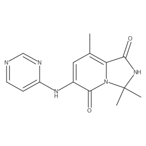 2,3-Dihydro-3,3,8-trimethyl-6-(4-pyrimidinylamino)imidazo[1,5-a]pyridine-1,5-dione Structure