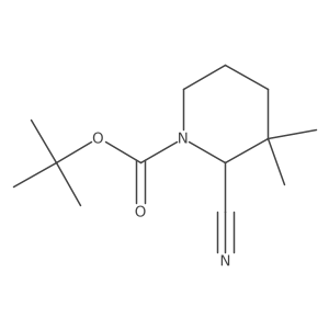 Tert-butyl 2-cyano-3,3-dimethylpiperidine-1-carboxylate结构式