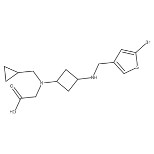 Glycine, N-[3-[[(5-bromo-3-thienyl)methyl]amino]cyclobutyl]-N-(cyclopropylmethyl)- Structure