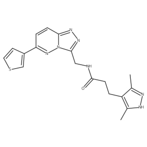 3-(3,5-dimethyl-1H-pyrazol-4-yl)-N-((6-(thiophen-3-yl)-[1,2,4]triazolo[4,3-b]pyridazin-3-yl)methyl)propanamide结构式