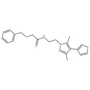 2-(benzylthio)-N-(2-(3,5-dimethyl-4-(thiophen-3-yl)-1H-pyrazol-1-yl)ethyl)acetamide Structure