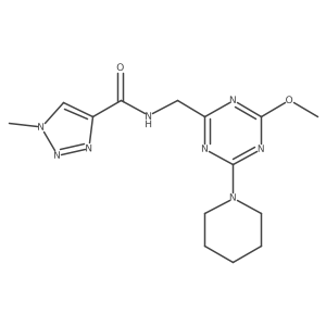 N-((4-methoxy-6-(piperidin-1-yl)-1,3,5-triazin-2-yl)methyl)-1-methyl-1H-1,2,3-triazole-4-carboxamide Structure