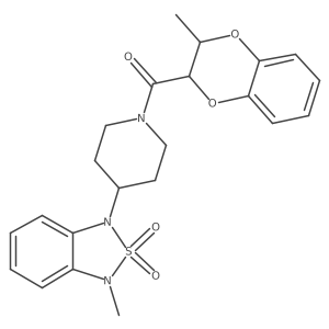 (4-(3-methyl-2,2-dioxidobenzo[c][1,2,5]thiadiazol-1(3H)-yl)piperidin-1-yl)(3-methyl-2,3-dihydrobenzo[b][1,4]dioxin-2-yl)methanone结构式