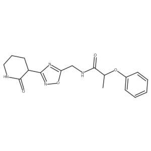 N-[[3-(2-oxopiperidin-3-yl)-1,2,4-oxadiazol-5-yl]methyl]-2-phenoxypropanamide结构式