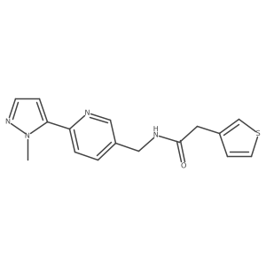 N-((6-(1-methyl-1H-pyrazol-5-yl)pyridin-3-yl)methyl)-2-(thiophen-3-yl)acetamide结构式