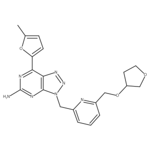 V81444;(S)-7-(5-methylfuran-2-yl)-3-((6-(((tetrahydrofuran-3-yl)oxy)methyl)pyridin-2-yl)methyl)-3H-[1,2,3]triazolo[4,5-d]pyrimidin-5-amine结构式