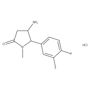 (4S,5R)-4-Amino-5-(3,4-difluorophenyl)-1-methylpyrrolidin-2-one;hydrochloride结构式
