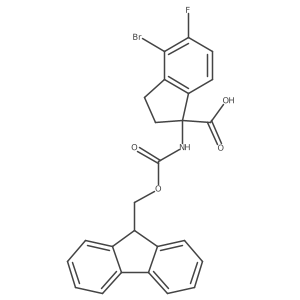 4-bromo-1-({[(9H-fluoren-9-yl)methoxy]carbonyl}amino)-5-fluoro-2,3-dihydro-1H-indene-1-carboxylic acid结构式