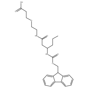 3-{2-[(3S)-3-({[(9H-fluoren-9-yl)methoxy]carbonyl}amino)hexanamido]ethoxy}propanoic acid Structure