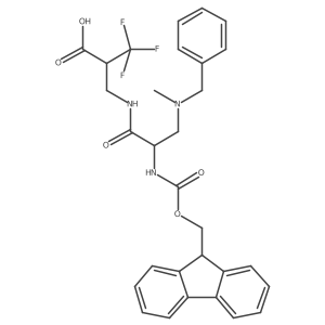 3-{3-[benzyl(methyl)amino]-2-({[(9H-fluoren-9-yl)methoxy]carbonyl}amino)propanamido}-2-(trifluoromethyl)propanoic acid Structure