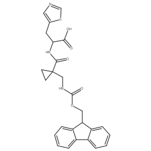 2-({1-[({[(9H-fluoren-9-yl)methoxy]carbonyl}amino)methyl]cyclopropyl}formamido)-3-(1,3-thiazol-5-yl)propanoic acid Structure