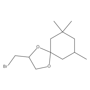 2-(Bromomethyl)-7,7,9-trimethyl-1,4-dioxaspiro[4.5]decane结构式