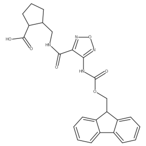 rac-(1R,2S)-2-({[4-({[(9H-fluoren-9-yl)methoxy]carbonyl}amino)-1,2,5-oxadiazol-3-yl]formamido}methyl)cyclopentane-1-carboxylic acid Structure