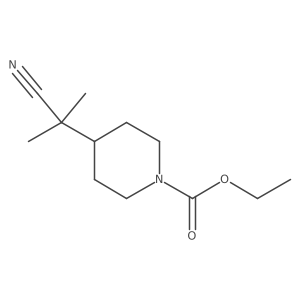 Ethyl 4-(1-cyano-1-methylethyl)piperidine-1-carboxylate结构式