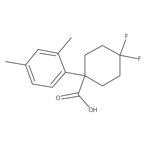 1-(2,4-Dimethylphenyl)-4,4-difluorocyclohexane-1-carboxylic acid结构式