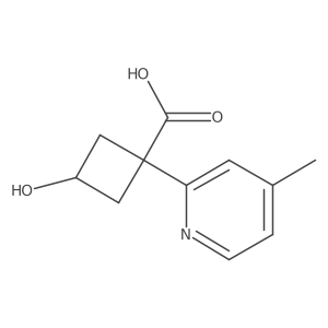 3-Hydroxy-1-(4-methylpyridin-2-yl)cyclobutane-1-carboxylic acid结构式