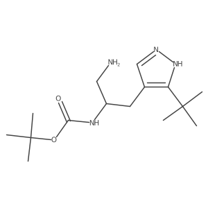 tert-butyl N-[1-amino-3-(3-tert-butyl-1H-pyrazol-4-yl)propan-2-yl]carbamate结构式