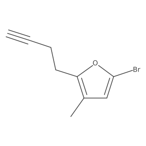 5-Bromo-2-(but-3-yn-1-yl)-3-methylfuran结构式