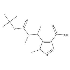 5-(1-{[(tert-butoxy)carbonyl](methyl)amino}ethyl)-1-methyl-1H-pyrazole-4-carboxylic acid Structure