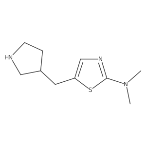 N,N-dimethyl-5-(pyrrolidin-3-ylmethyl)-1,3-thiazol-2-amine结构式