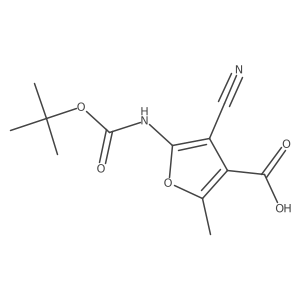 5-{[(Tert-butoxy)carbonyl]amino}-4-cyano-2-methylfuran-3-carboxylic acid结构式
