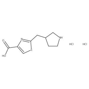 2-(Pyrrolidin-3-ylmethyl)-1,3-thiazole-4-carboxylic acid;dihydrochloride Structure