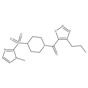 (4-((1-methyl-1H-imidazol-2-yl)sulfonyl)piperidin-1-yl)(4-propyl-1,2,3-thiadiazol-5-yl)methanone Structure