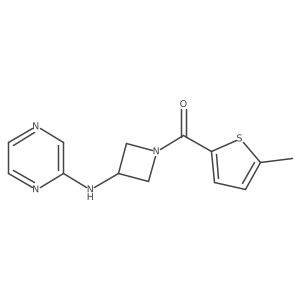 (5-Methylthiophen-2-yl)(3-(pyrazin-2-ylamino)azetidin-1-yl)methanone结构式