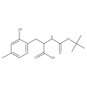 (R)-2-((tert-Butoxycarbonyl)amino)-3-(4-fluoro-2-hydroxyphenyl)propanoic acid结构式