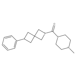 2-(4-Methylpiperazine-1-carbonyl)-6-phenyl-2-azaspiro[3.3]heptane结构式