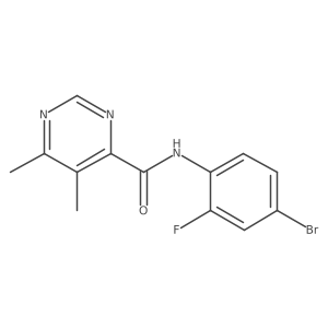 N-(4-Bromo-2-fluorophenyl)-5,6-dimethylpyrimidine-4-carboxamide Structure
