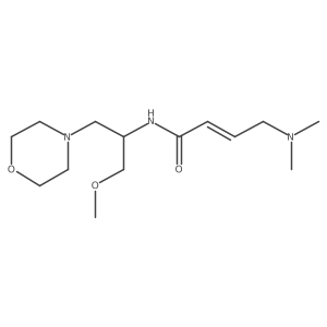 (E)-4-(Dimethylamino)-N-(1-methoxy-3-morpholin-4-ylpropan-2-yl)but-2-enamide结构式
