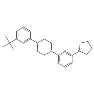 4-(Pyrrolidin-1-yl)-2-{4-[4-(trifluoromethyl)pyrimidin-2-yl]piperazin-1-yl}pyrimidine Structure